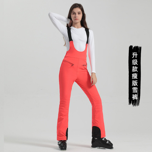 Women's Snowboard Snow Pants with Elasticated Waistband, Cross-Border Shipping, Stretch Fit, Windproof and Waterproof Outdoor Black Snow Pants