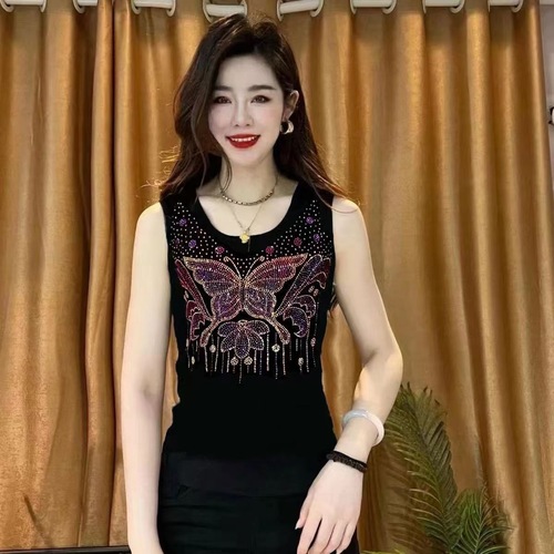 Women's Summer Underwear Strapless Sleeveless Backless Top Body Shaping Invisible Bralette to Wear Over Pure Color Embroidered Diamond Top