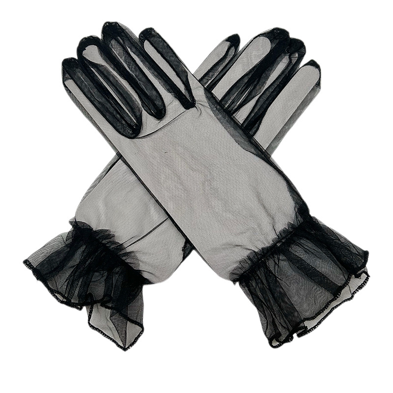 Mujeres guantes de malla de tulle guantes de boda guantes cortos de baile guantes de fiesta