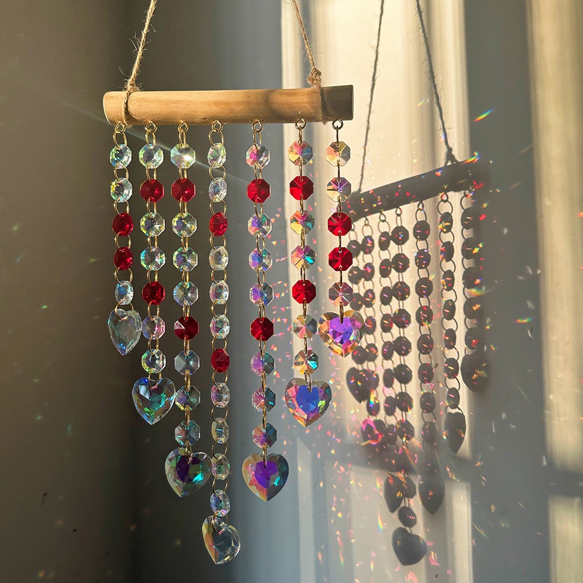 Wooden stick dream crystal wind chime 3