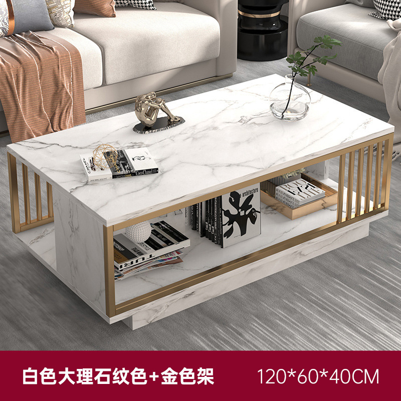 Mesa de café sala de estar piso pequeño apartamento casa moderna Luz de lujo Oficina mesa de té casa de alquiler minimalista mesa rectangular