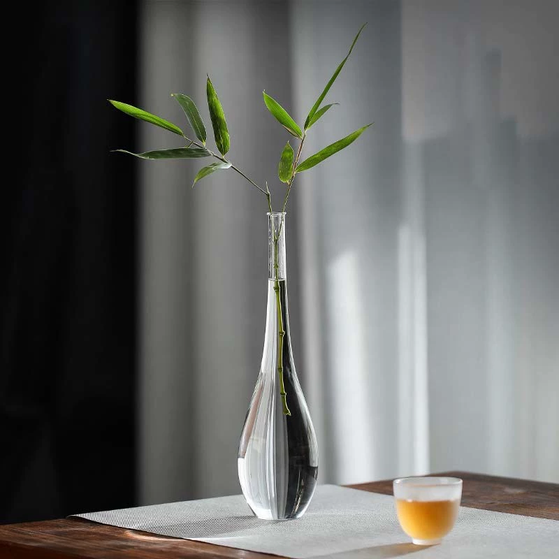 Стеклянная ваза, прозрачный цветочный сосуд из кристалла дзен, украшения для водной культуры, цветочная композиция, бутылка из чистого нефрита для гидропоники, бутылка с нектаром Гуаньинь