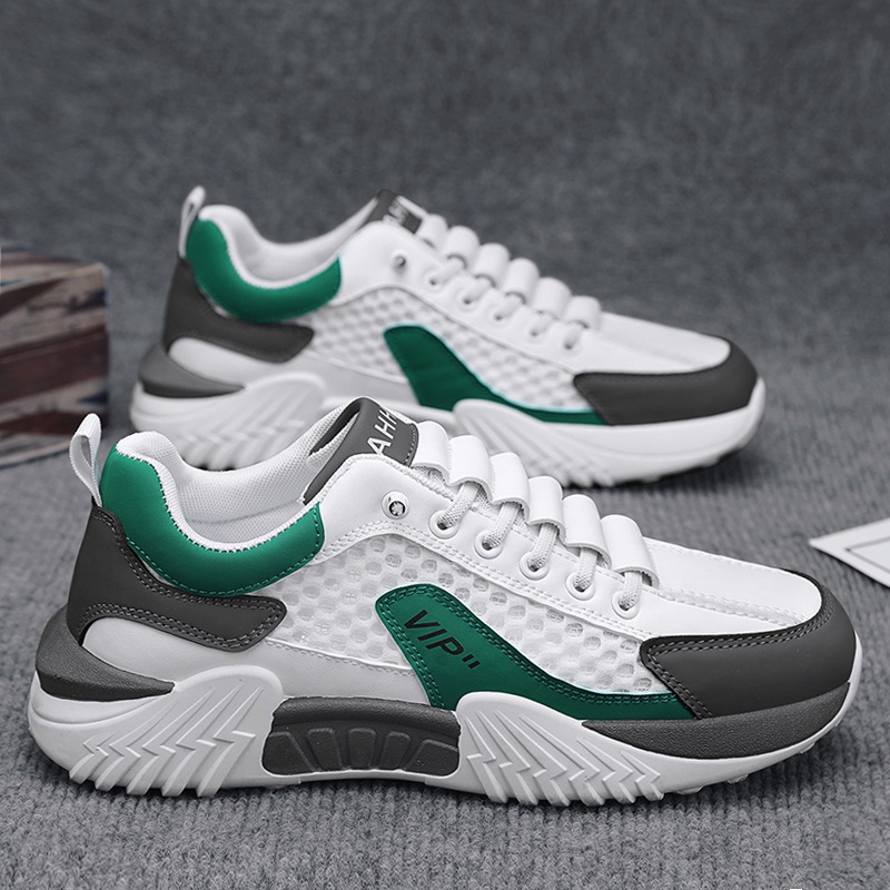 Zapatos de hombre, zapatos de malla deportiva Forrest Gump de todo fósforo de verano, zapatos de moda de suela gruesa transpirables para estudiantes jóvenes, estilo de hombre 2025 nuevo