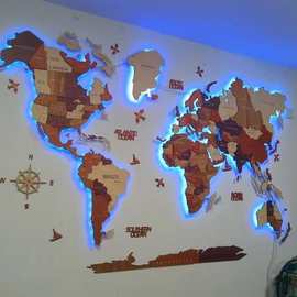 跨境工厂世界地图现代装饰画地图旅行足迹墙贴世界背景墙面照片画
