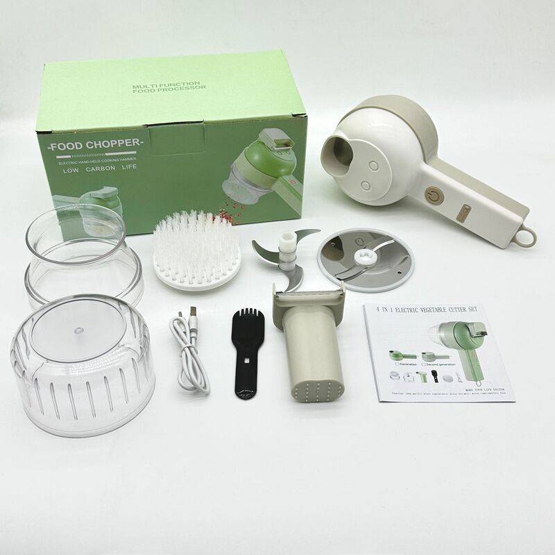 加特林野菜切り器家庭用台所多機能ニンニク器にんにく蓉ニンニク器電動無線補助料理機|undefined
