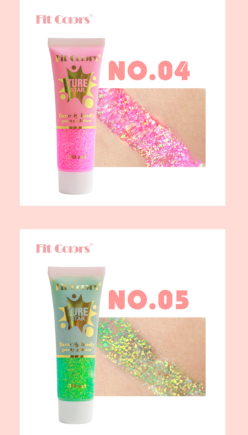 Fit Colors Starry Sky Tube Sequin Gel Chameleon High Gloss Eyeshadow Face, Lip and Body Glitter 30ml undefined