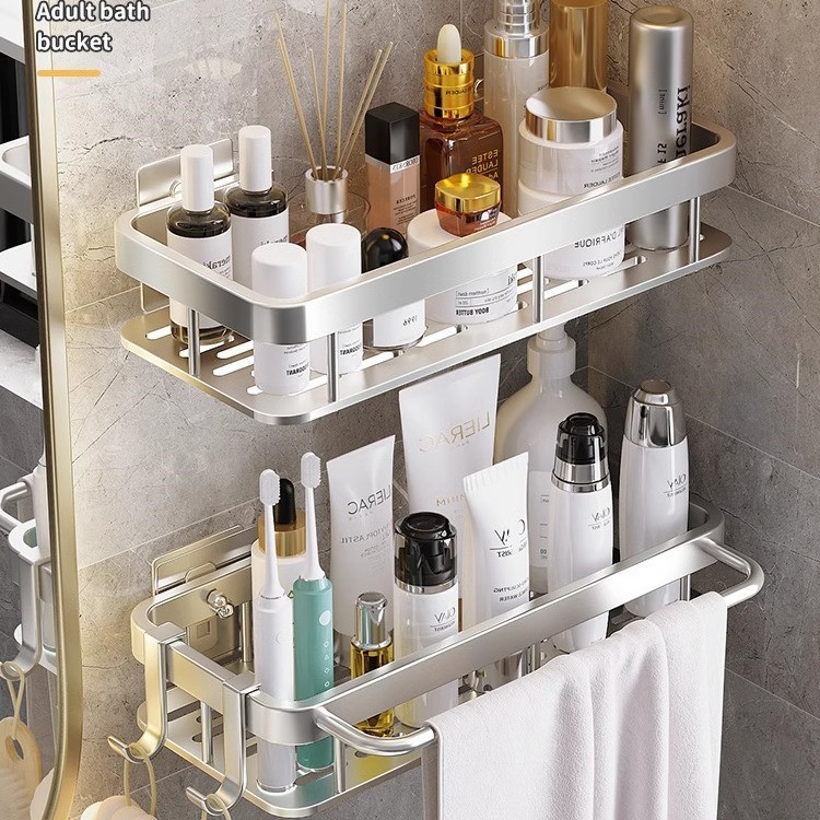 Toilet Storage Rack Punch-free Bathroom Shelf Toilet Toilet Washstand Supplies Wall-mounted Wall Storage Rack
