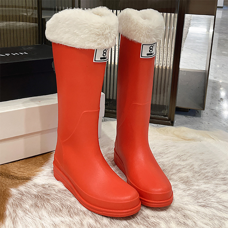 골드-669 여성용 레인 부츠-레드면