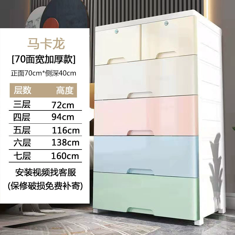 Plastic Storage Cabinet — Thickened Multi-Layer Drawer Organizer, Various Widths 20–78 cm