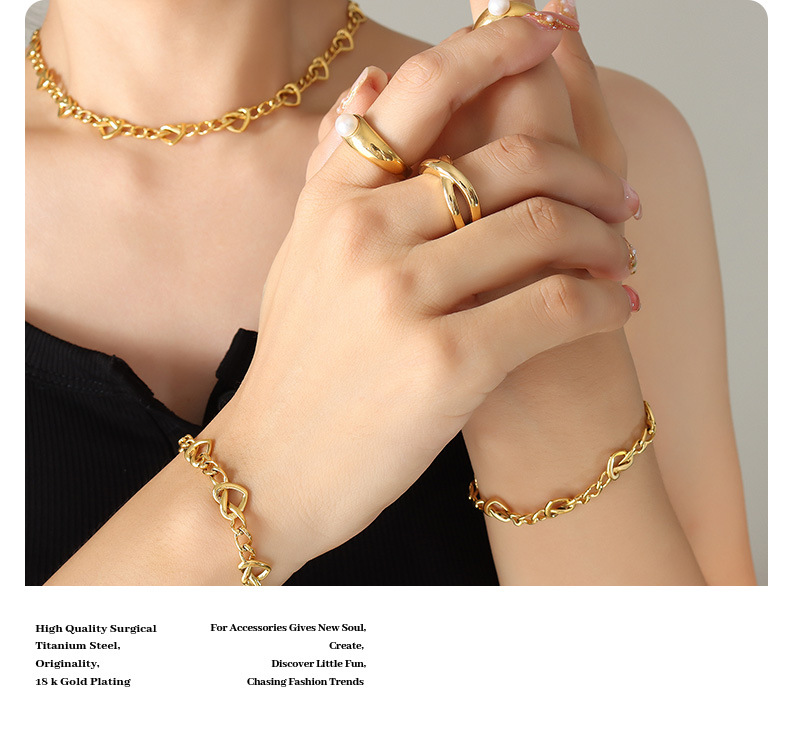 Fashion Solid Color Titanium Steel Plating Womenu0027S Bracelets Necklace 1 Piece