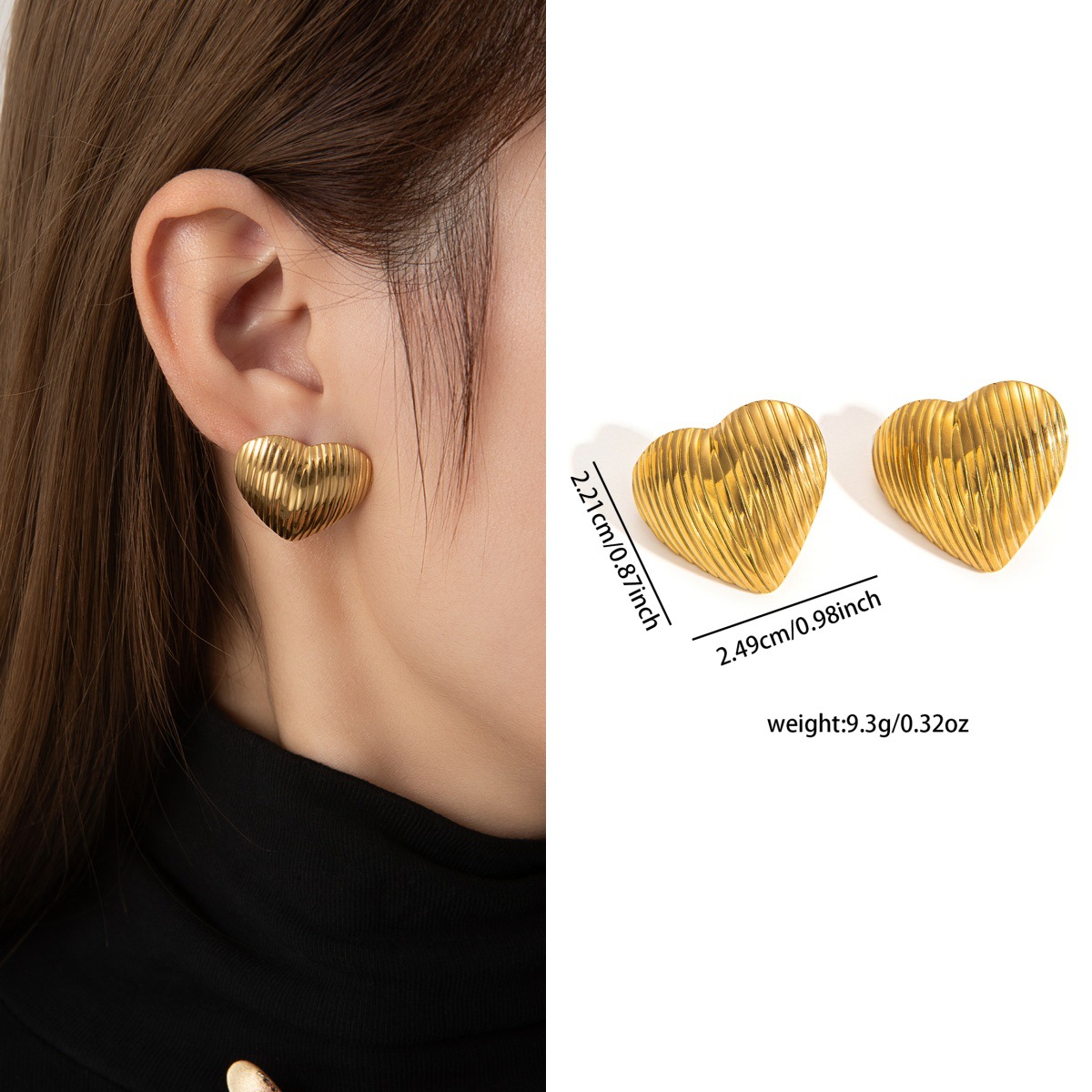 Pendientes de acero de titanio transfronterizos para mujer, lujo ligero, sentido de alta gama, temperamento retro de nicho, pendientes que no se desvanece, pendientes de todo fósforo al por mayor