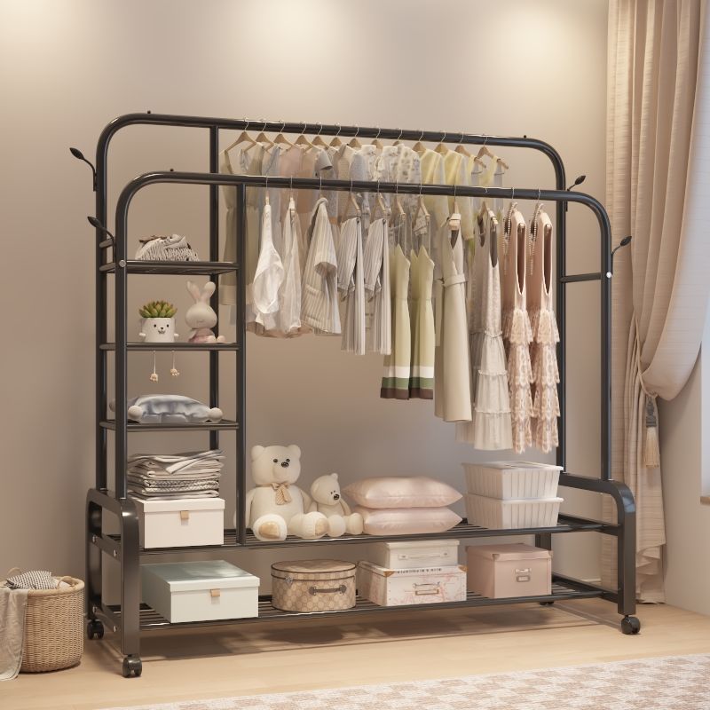 Freestanding Vertical Clothes Drying Rack for Bedroom, Household Coat Rack, Balcony Simple Thickened Clothes Rod Drying Rack