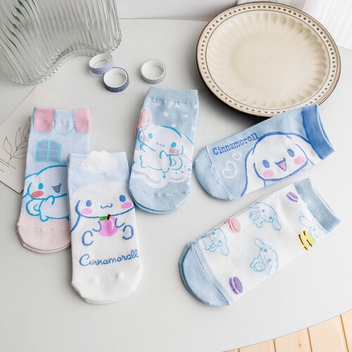 Japanese new cartoon socks for women, cute puppy socks, Korean version of women's boat socks, combed cotton socks, drop shipping