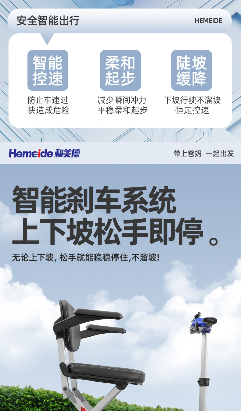 Cross-Border Mobility Scooter for the Elderly and Disabled, Four-Wheel Electric Scooter, Foldable Small Lithium Battery Scooter