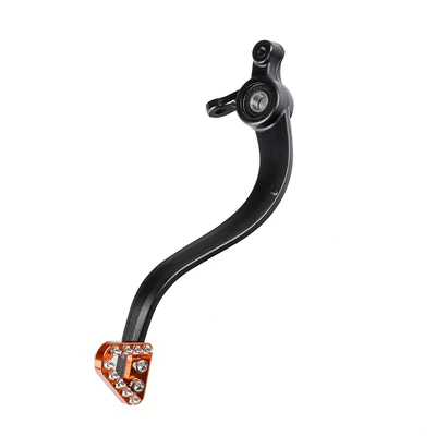 Motorcycle pedals: Pedal Husqvarna Hengjian Kevi - black-brake-lever-orange-head