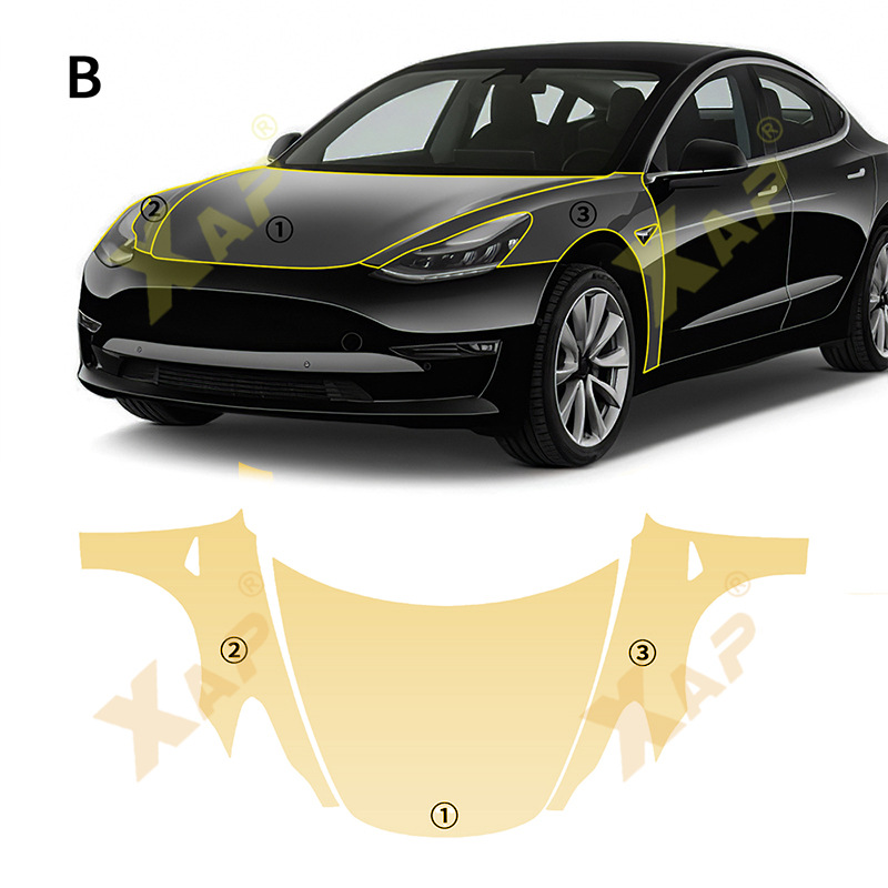 Cross-border exclusive for Tsela model3 TPU anti-yellowing anti-scratch anti-fouling self-healing transparent protective film