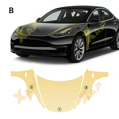 Cross-border exclusive for Tsela Automotive Film - tpu-transparent-protective-film-model-3-front-cover-tpu-protective-film