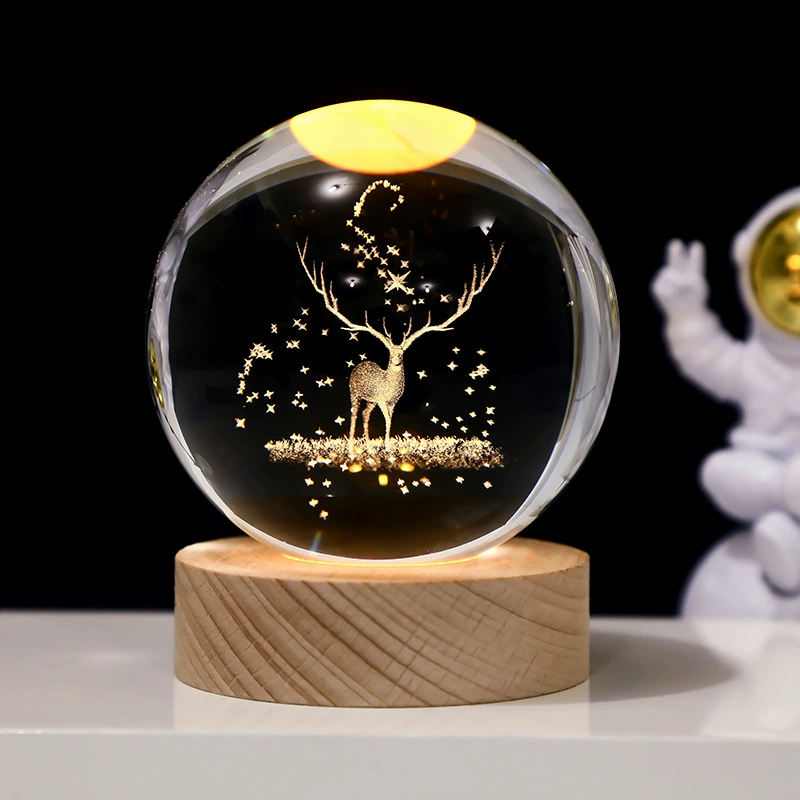 Звездное небо, астронавт, белый кристалл, настольная ночная лампа, 3D