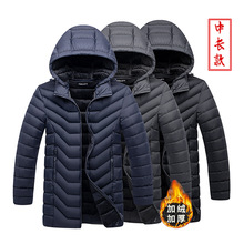 中长款棉衣男跨境亚马逊供货男士加绒加厚轻薄棉衣羽绒棉保暖外套