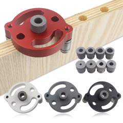 Woodworking straight hole drilling locator, wooden board splicing, round wood tenon center drilling positioning DIY drilling tool