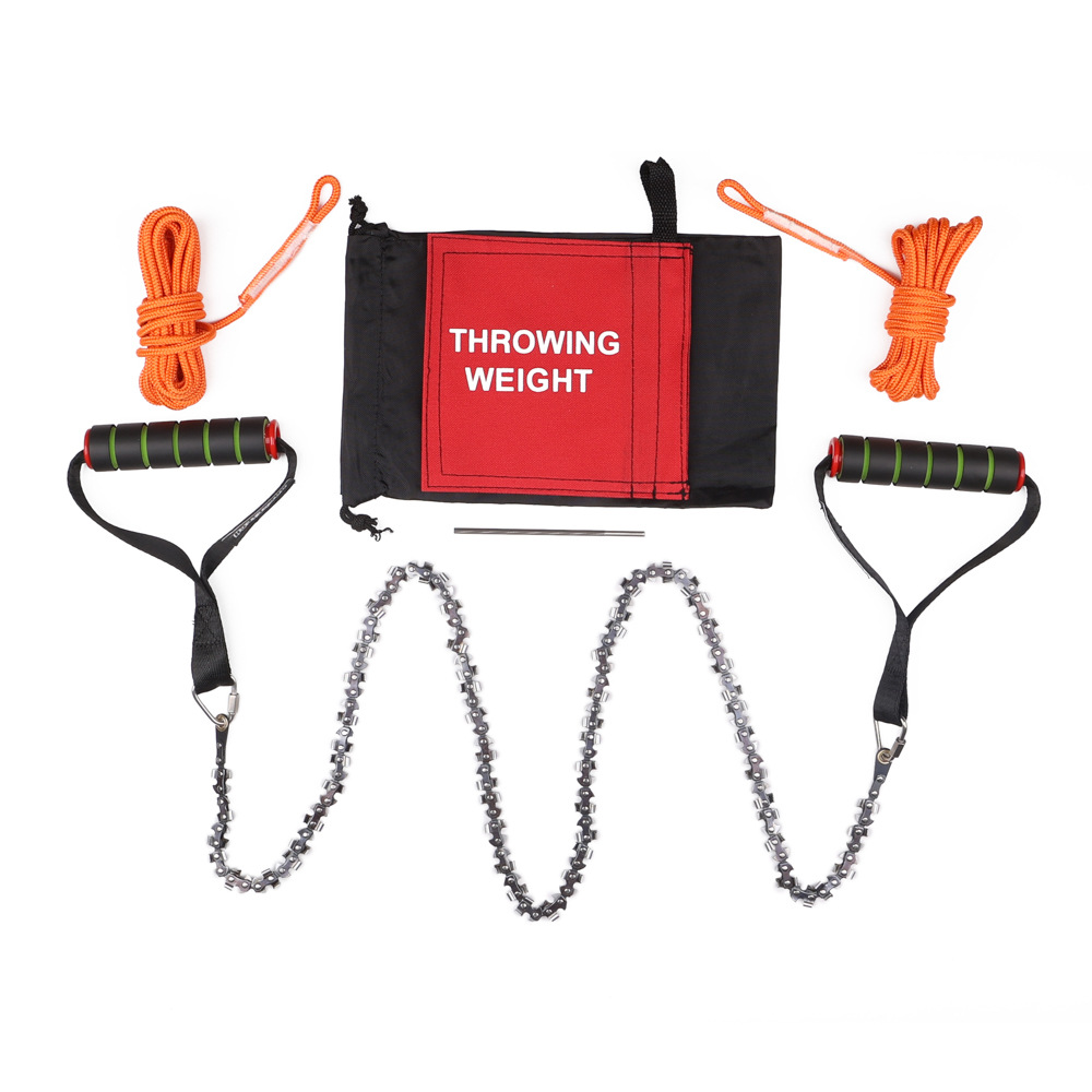 亚马逊货源 48寸密齿对称刀锯链条 户外伐木手拉链锯修枝高枝锯