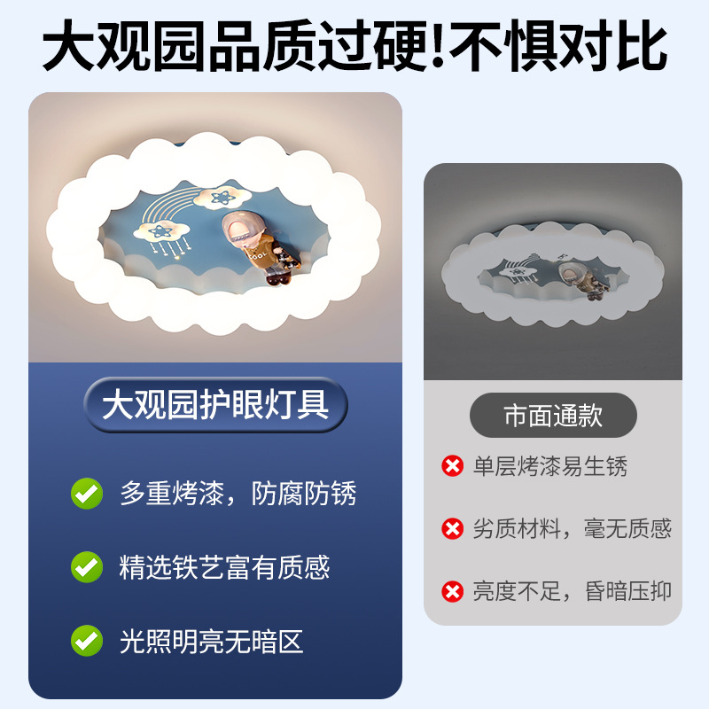 Daguanyuan Rainbow Cloud Cartoon Habitación para niños Luces de techo Protección ocular Dormitorio para niños y niñas Luces de habitación de moda moderna