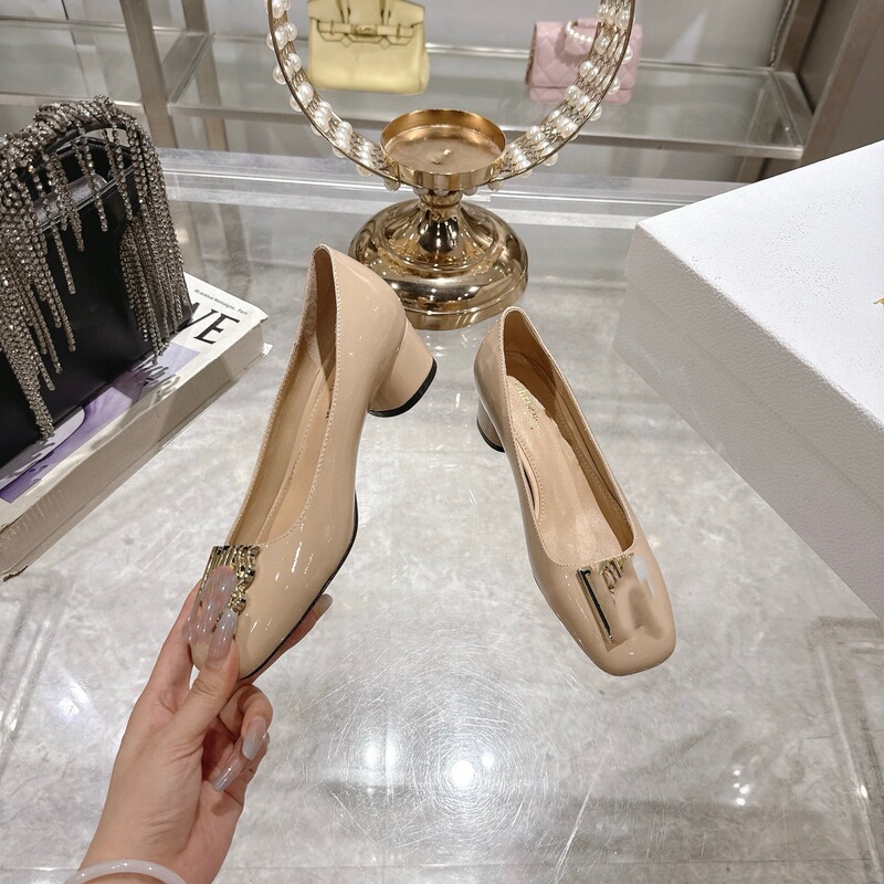 2025新款小牛皮时尚经典百搭踝扣带芭蕾鞋 真皮时尚高跟单鞋女夏|undefined