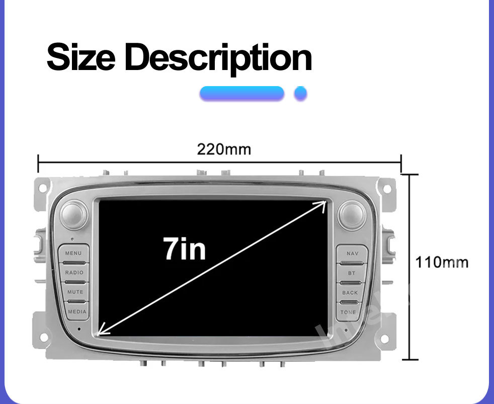 Suitable for Ford Focus 7-inch Android Smart GPS Car Navigation Bluetooth MP5 Player Carplay