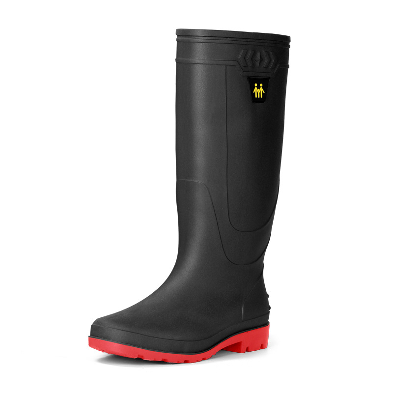 Nuevas botas de lluvia para hombre, zapatos a prueba de lluvia, de alta calidad, además de terciopelo, antideslizantes, resistentes al desgaste, protección laboral, pesca, zapatos de goma de trabajo de tubo largo, transfronterizos