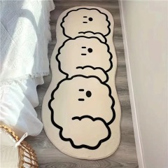 跨境ins风仿羊绒地毯卧室耐脏地垫床边毯长条卡通飘窗垫家用脚垫