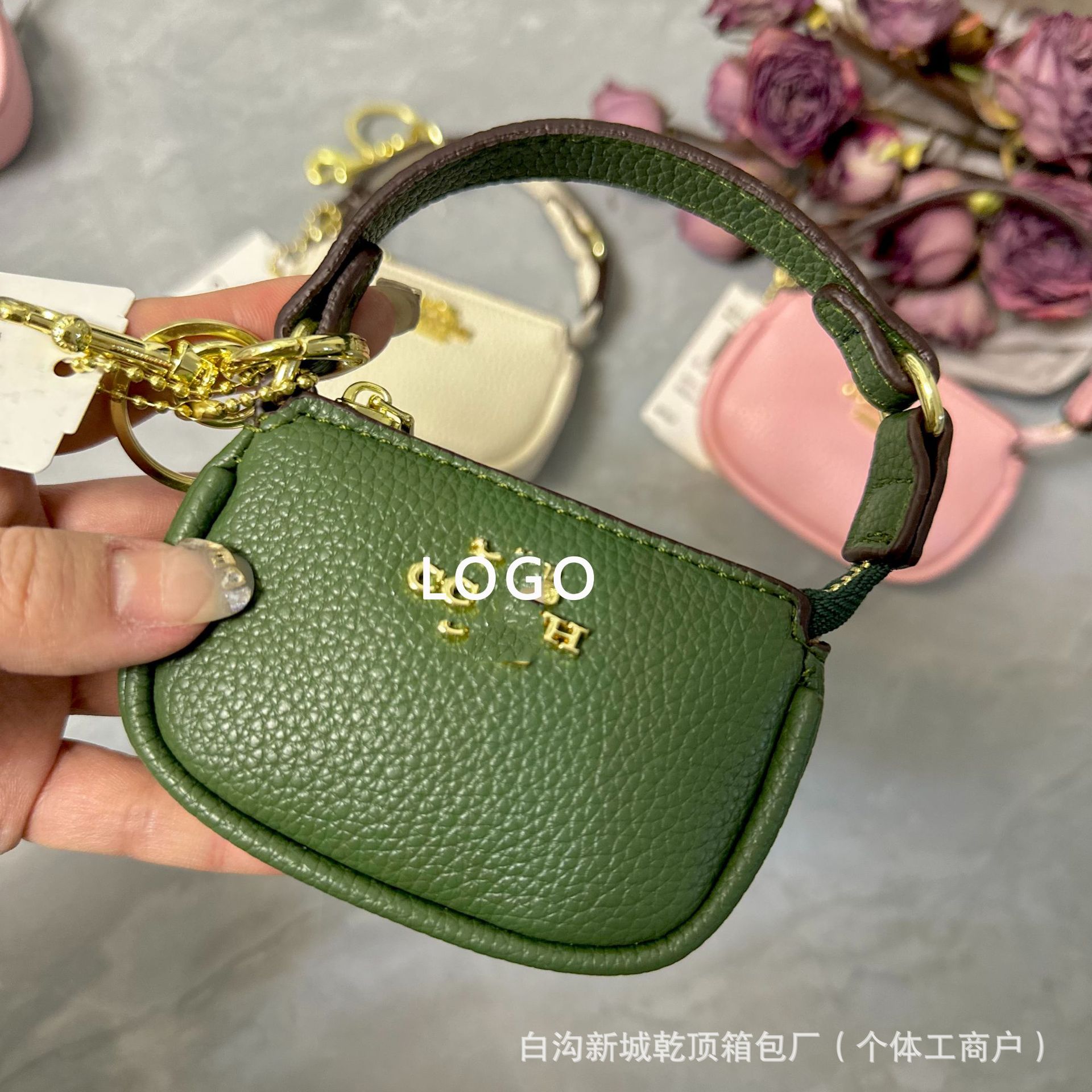 C Home Card Bag Ladies Llavero Monedero 2025 Nuevo estilo Kou Home Foreign Trade Retro Impreso Bolsa de identificación Colgante