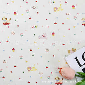 40支府绸全棉数码印花布卡通纯棉水洗棉布婴童家居服面料睡衣布料