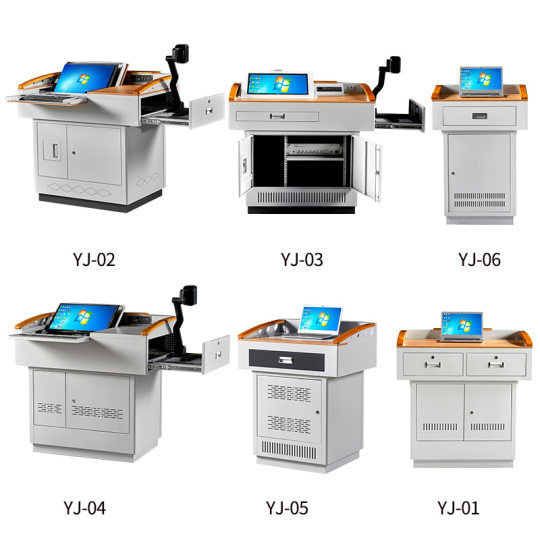 Factory Wholesale Multimedia Podium Speech Table Classroom Multifunctional Flip Display School Classroom Teaching Podium
