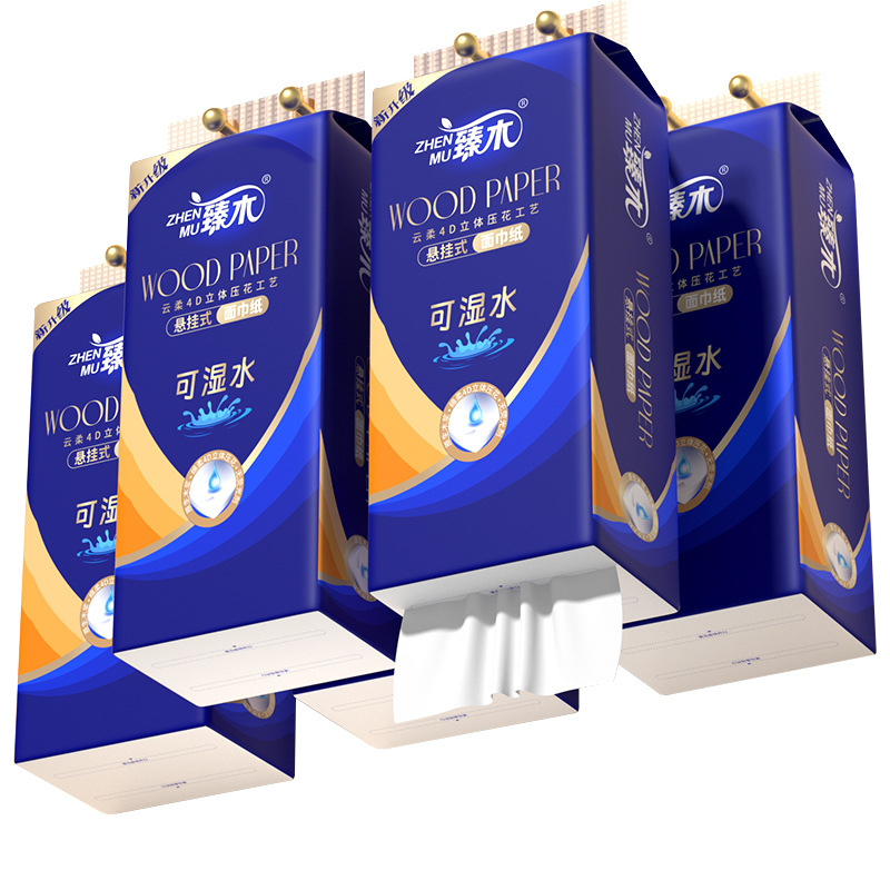 至木8提吊り式ティッシュ家庭用ナプキンの箱全体の卸売り用トイレットペーパーの実恵装代発