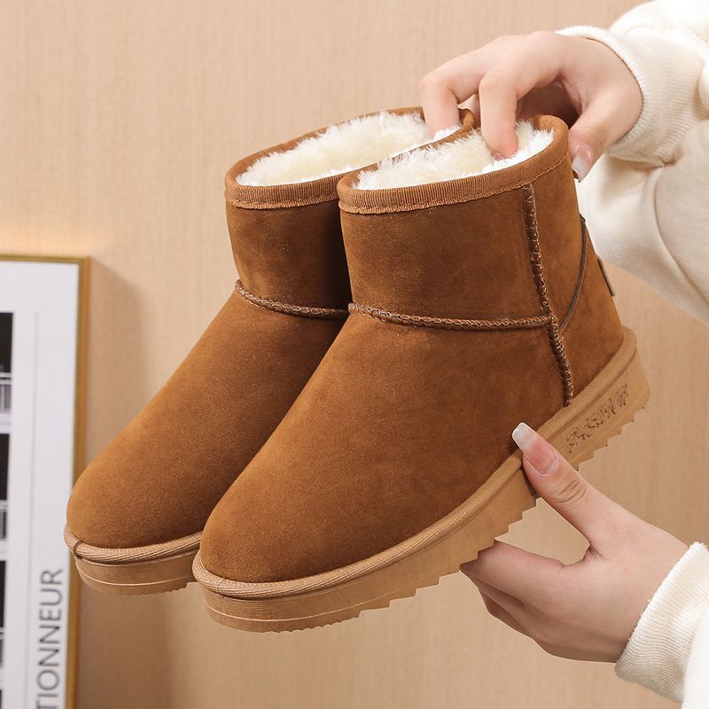 Snow Boots women's winter new cotton boots mid-calf fashion short boots soft bottom fleece-lined thick cotton shoes women's snow boots