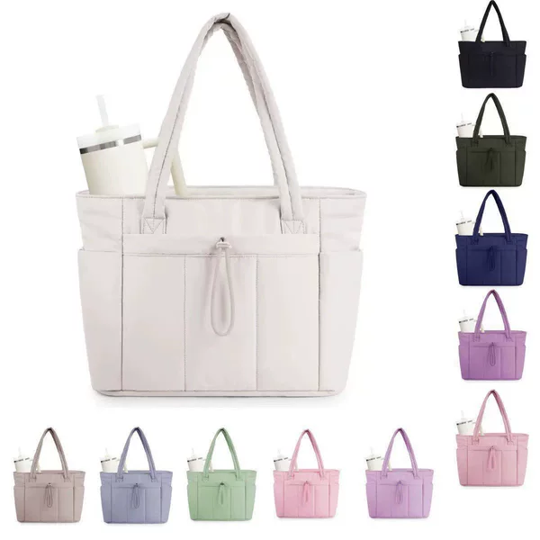 Independent brand fashion quilted tote bag, large capacity women's multi-compartment laptop bag, ladies' handbag and shoulder bag