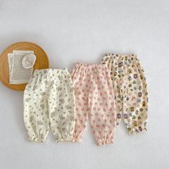 Ins 2023 Summer New Baby Girl's Beautiful Floral Cotton Pants, Versatile and Mosquito-Proof