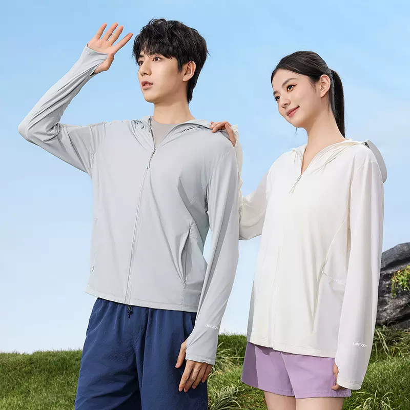 UPF50+原纱情侣防晒衣女夏季防紫外线修身户外透气冰丝男钓鱼服