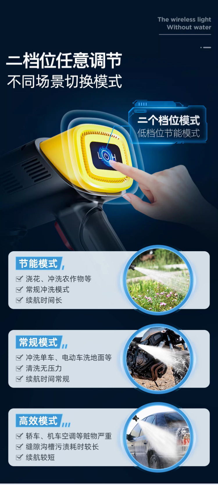 Zhigao car home wireless car washing machine rechargeable portable high-pressure brush water gun powerful booster cleaning artifact