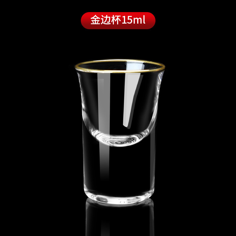 Taza de licor de lámina de oro, vidrio de cristal, dispensador de licor, taza de bala doméstica, taza de una sola olla, taza de bebida, taza de bebida