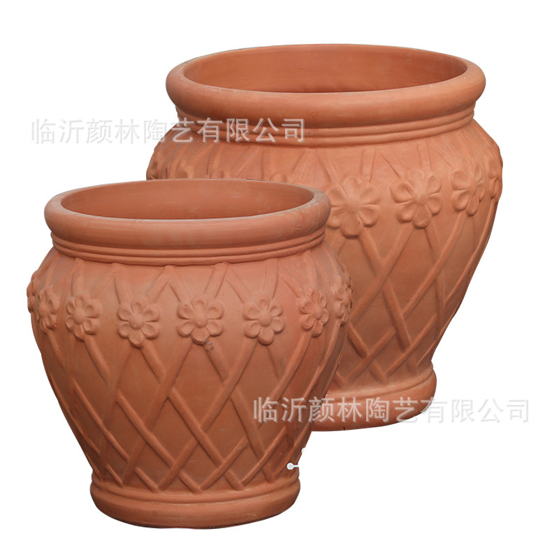 Cesta de flores de paisaje maceta de cerámica roja maceta de cerámica gruesa maceta de decoración de jardín maceta de cerámica de comercio exterior maceta de flores de novatos transpirables