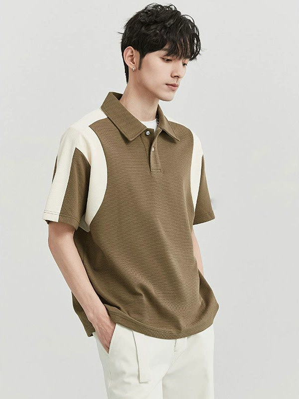 Летнее поло для отдыха, футболка с молнией, 2024 год, корейский стиль, с коротким рукавом