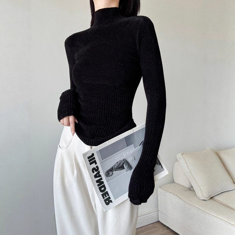 Maillard Turtleneck Women's Base Shirt 25 Autumn and Winter High-End Slim-Fit Stylish Long-Sleeve Knit Top