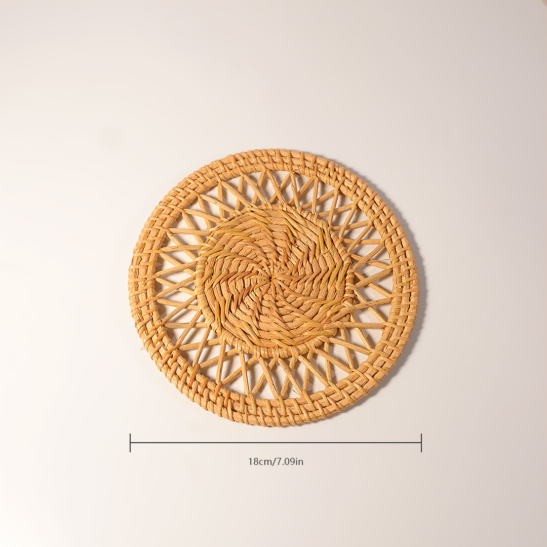 Posavasos de ratán, manteles de aislamiento térmico, colgantes de decoración de paredes de casas de familia nórdicas, porche para el hogar, sala de estar, adornos de tejido, adornos