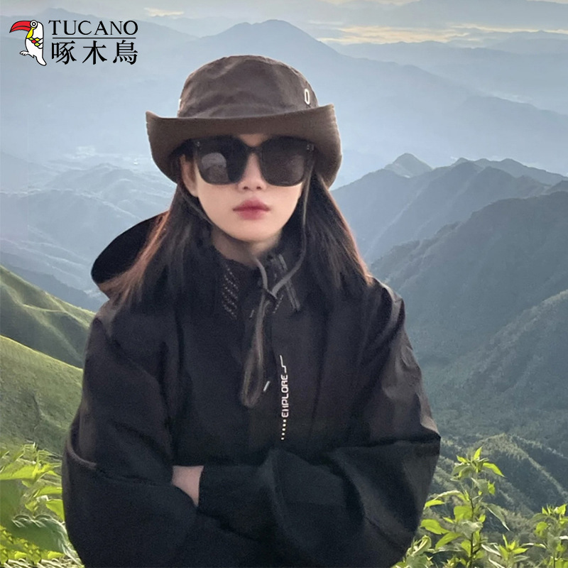 Woodpecker Rustic Clothes for Men and Women Spring and Autumn Windproof Waterproof Three-in-One Couple Jacket Coat Outdoor Travel Tide