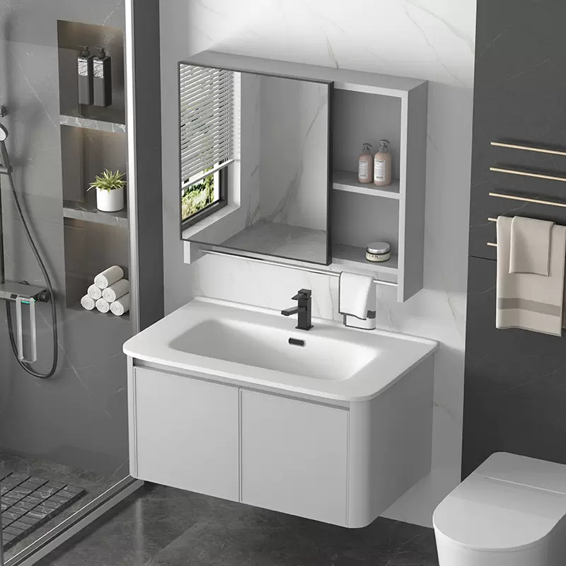 蜂窝铝合金海洋盆圆弧浴室柜组合加深陶瓷一体洗手盆洗脸池洗漱台