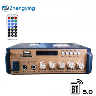 Cross-Border Hot Selling New Bluetooth Power Amplifier Home Two-Channel Plug-In Card U Disk Radio Wireless Remote Control Power Amplifier