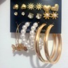 Fashion Shiny Gold Tiered Pear Boho Earring Set for Women
