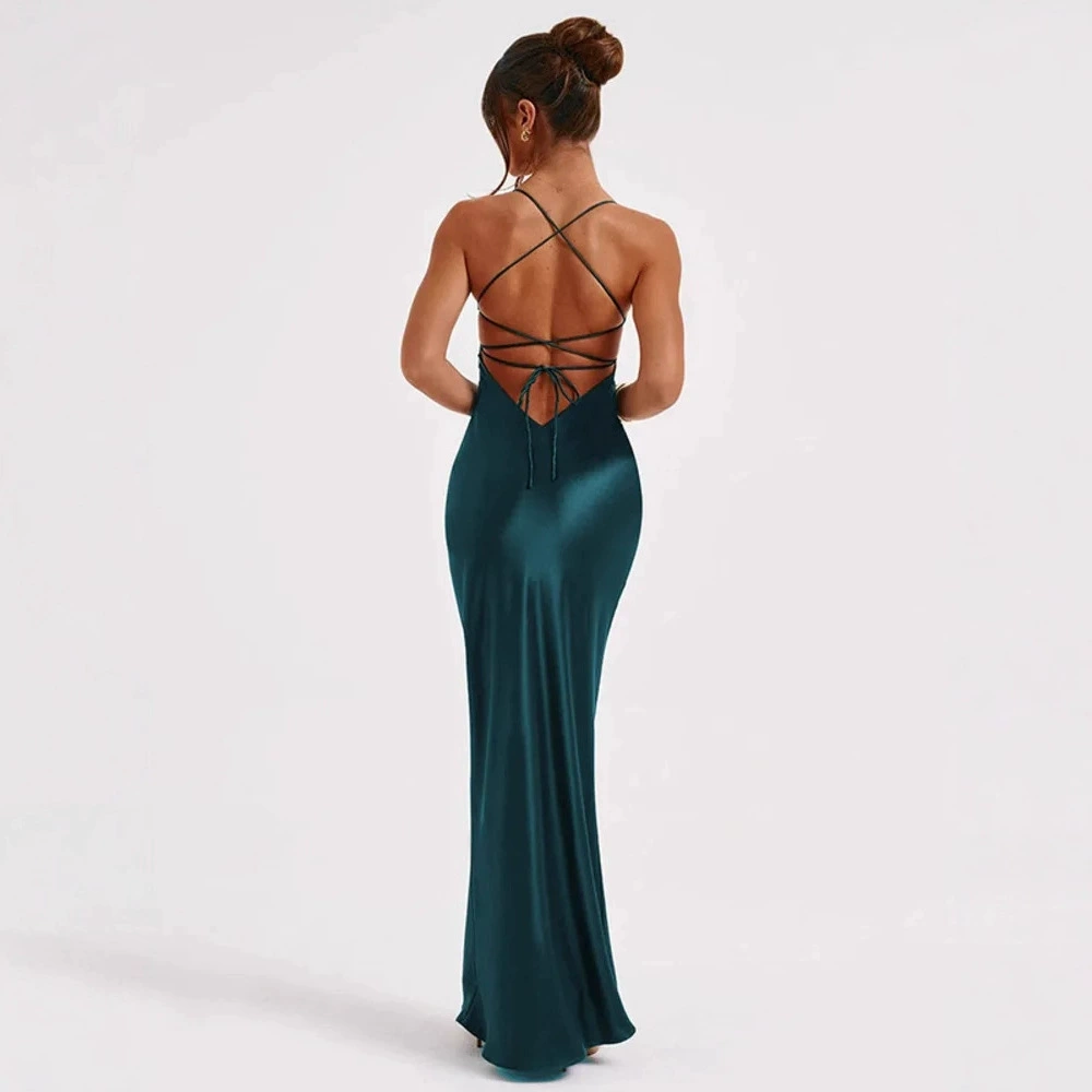 Платье, элегантная длинная юбка, (торговля через границу), Aliexpress, утягивающий эффект, slim fit, срез "рыбий хвост", яркий яркий стиль