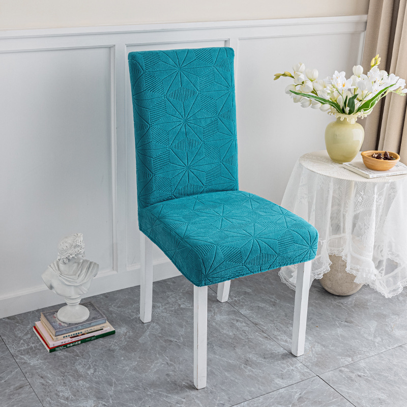 Cubierta de silla de jacquard transfronterizo cubierta de asiento elástica de una pieza cubierta de silla de hotel Banquete de hotel cubierta de silla engrosada todo incluido